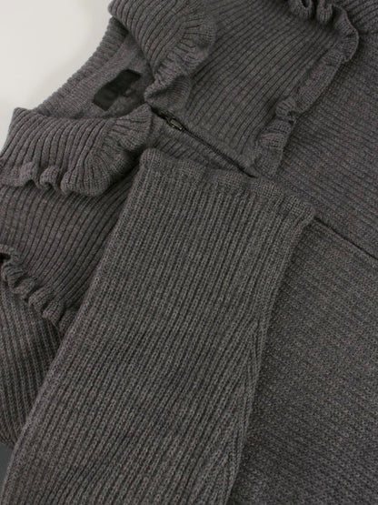 トゥービーシック W7F08-634-07 ワンピースコート 46 グレー ニット フリル IT2UVYED1S6A