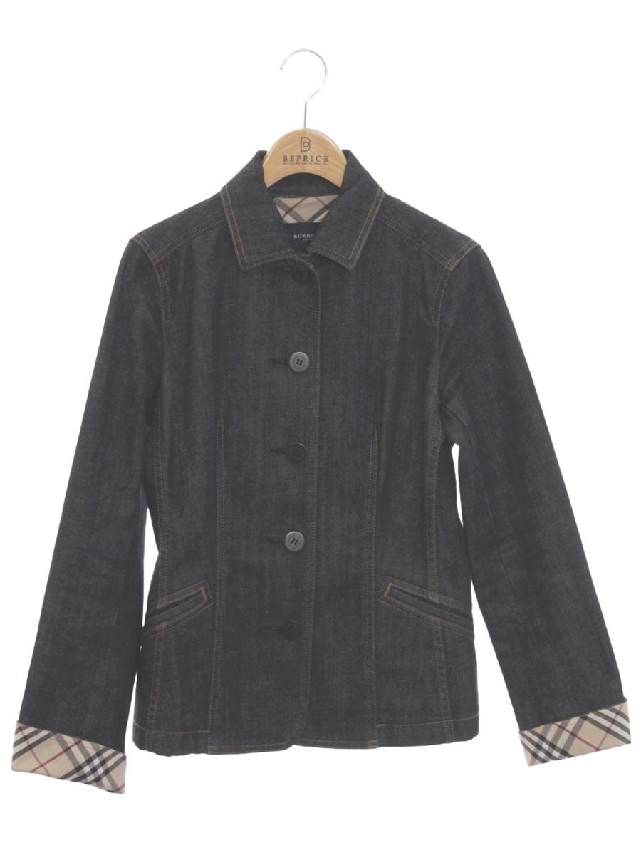 バーバリーロンドン FCA15-120-09 デニムジャケット 40 グレー ノバチェック ITP2KZQQ9461