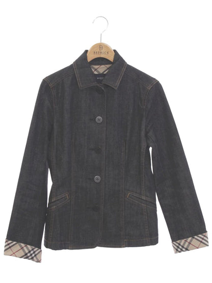 バーバリーロンドン FCA15-120-09 デニムジャケット 40 グレー ノバチェック ITP2KZQQ9461