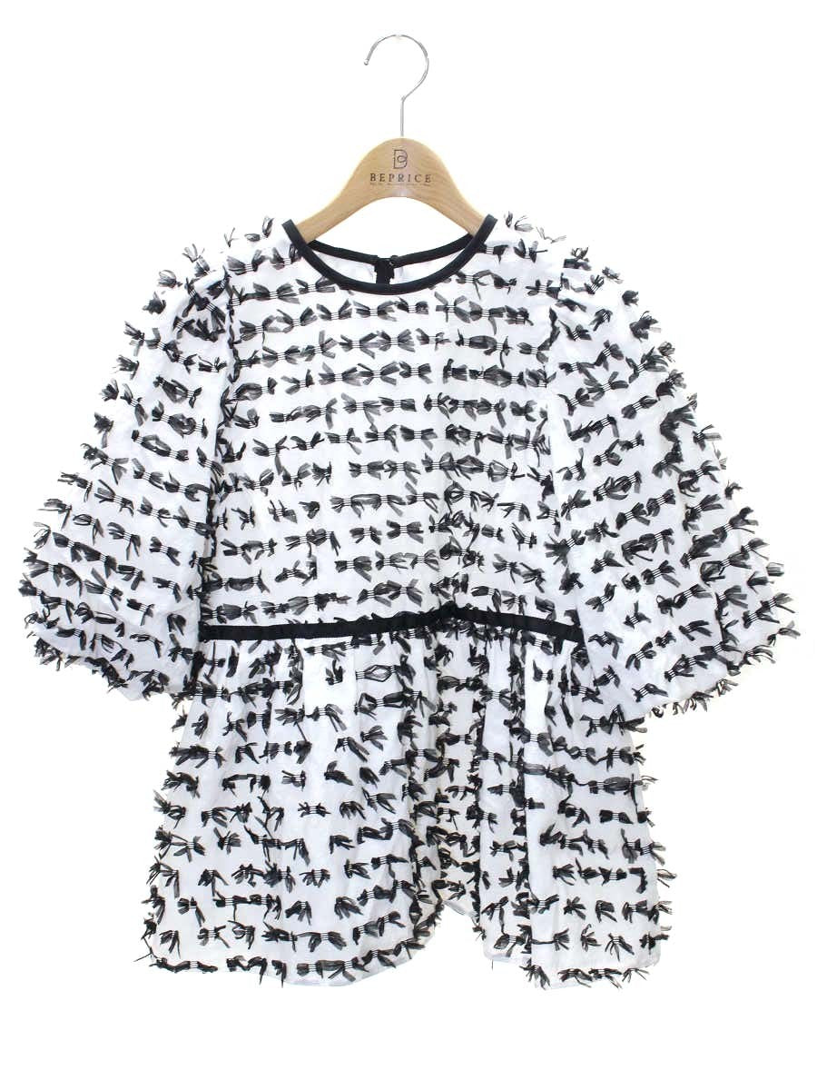 チェスティ 20C601 ペプラムブラウス 1 ホワイト リボン ITLAFCD1G4GM