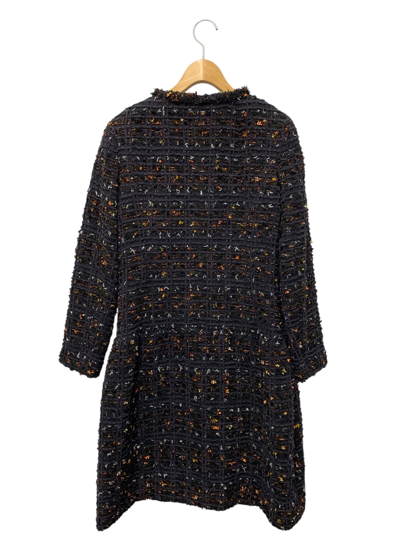 ルネ MALHIA KENT 6133150 ノーカラーコート 36 ブラック マリアケント ツイード IT29HHIZS7T6
