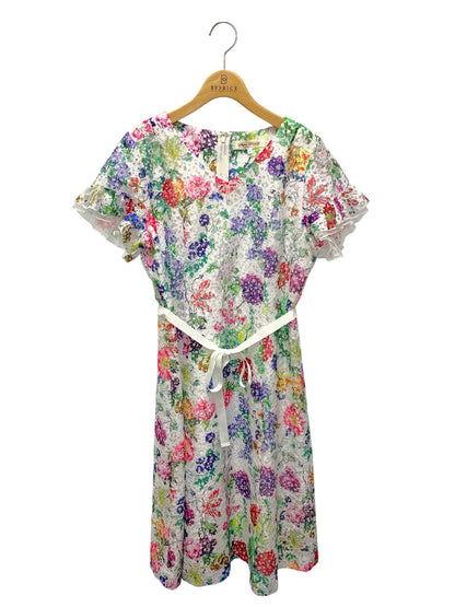 スーパービューティー ワンピース 42 ホワイト 花柄 レース リボンフェイクパール ITFB4A7ELZAV 【SALE】