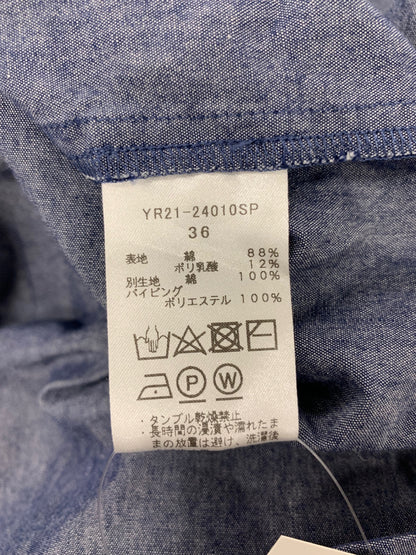 ヨリ YR21-24010SP ブラウス 36 ネイビー デニム調 ITULYQD8ZWVW