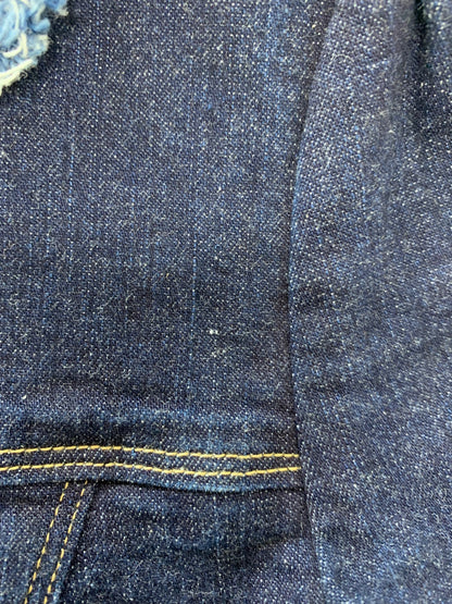 エムズグレイシー 014107 デニムジャケット 38 ブルー カメリアＷジップ フリンジ ITAF2GLZUF44