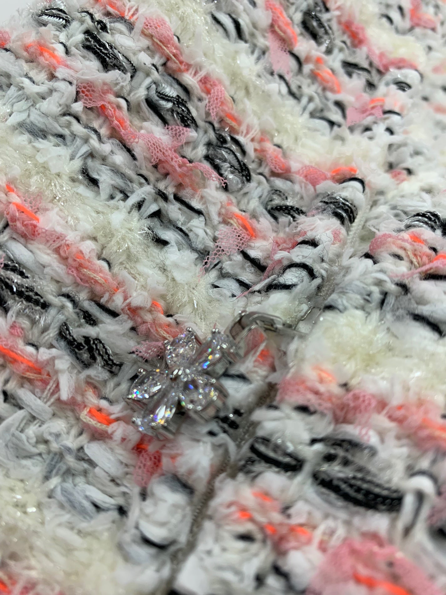 ルネ 6542050 ジャケット 38 ホワイト ツイード ジップアップ ITOL87GPGPDY 【SALE】