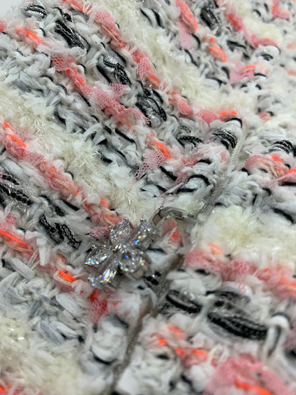 ルネ 6542050 ジャケット 38 ホワイト ツイード ジップアップ ITOL87GPGPDY 【SALE】