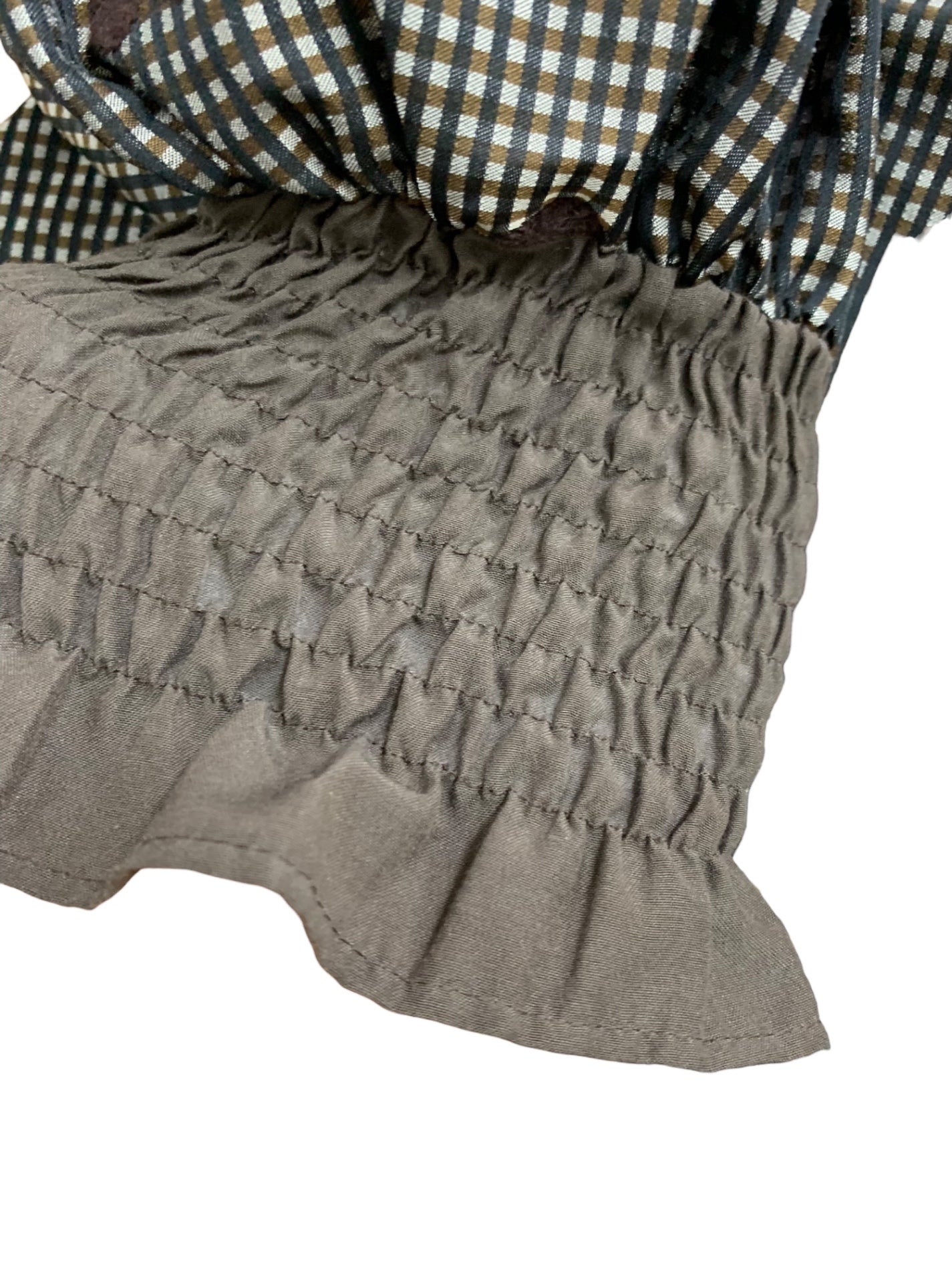 エムズグレイシー 310505 ブラウス 36 ブラウン ギンガムチェック お花モチーフ IT5P35NRYBDM