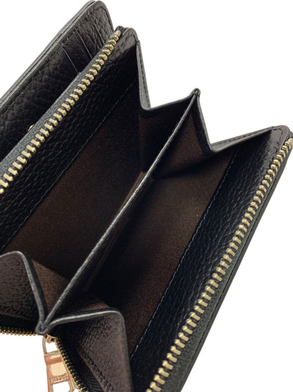 ラシット モノグラムプレート ハーフウォレット SO-376 二つ折り財布 ブラック レザー ITHXTG70DJM0