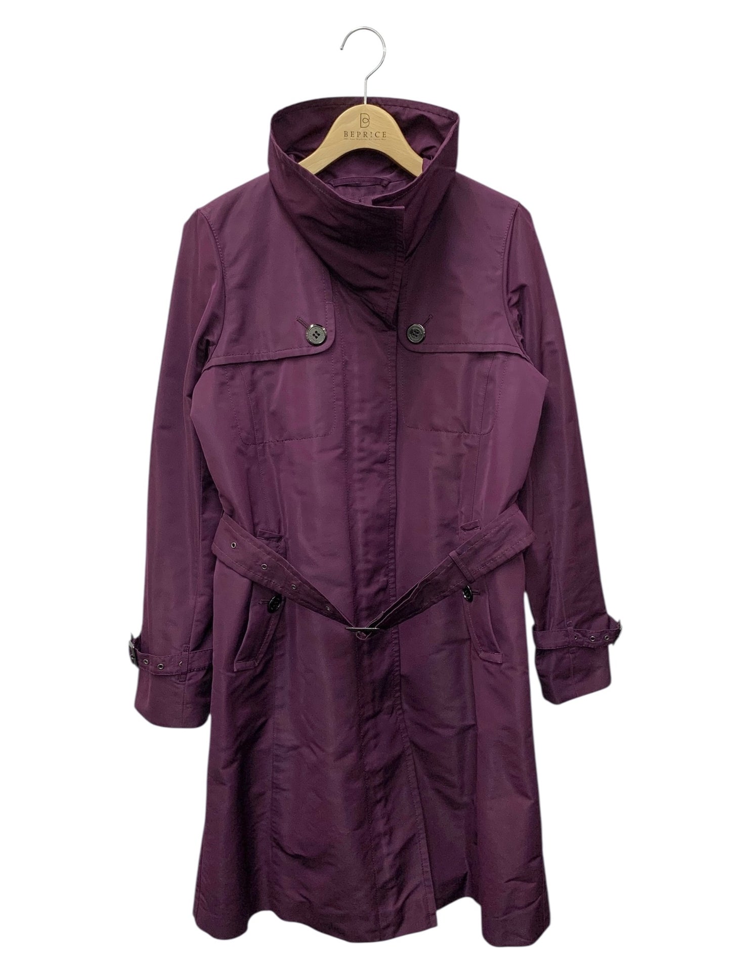 バーバリーロンドン FR368-785-36 ライナー付スタンドカラーコート 38 パープル ITUZHWFN6VKK