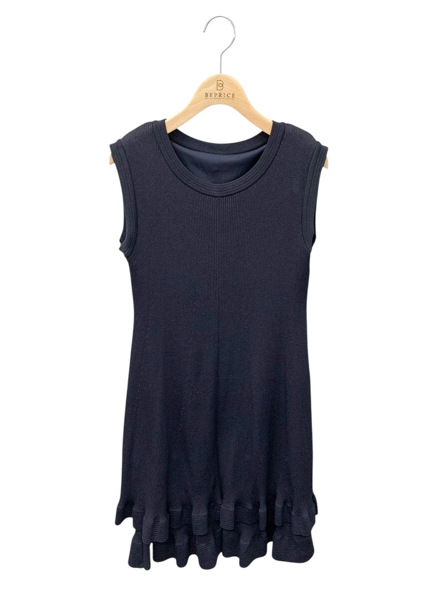 ルネ basic 5912060 ワンピース 36 ネイビー ティアード ニット ITS417BVTV9K