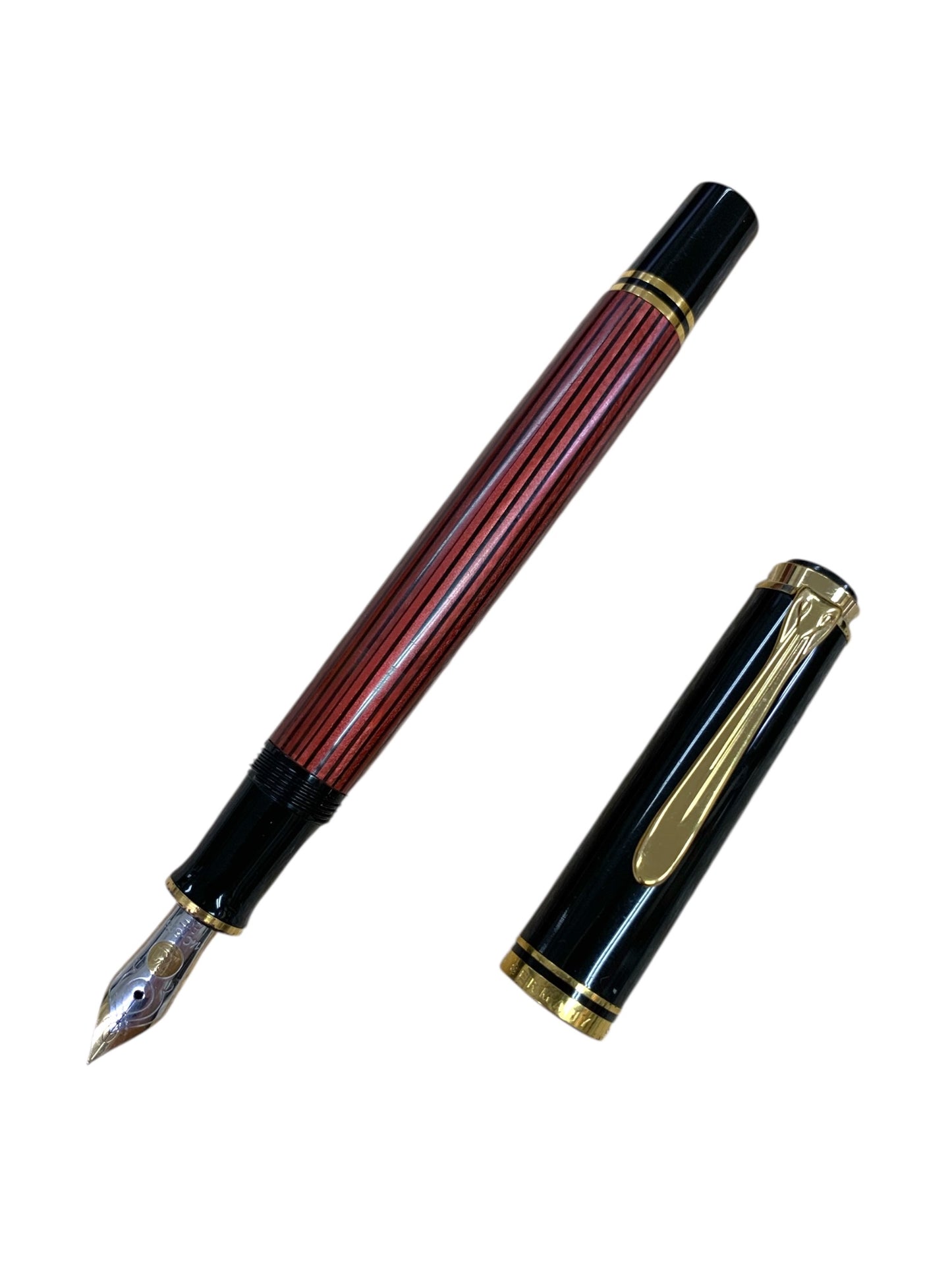 ペリカン 万年筆 スーベレーン M400 レッド ストライプ EF 14C-585 IT7PEXEH2A3I