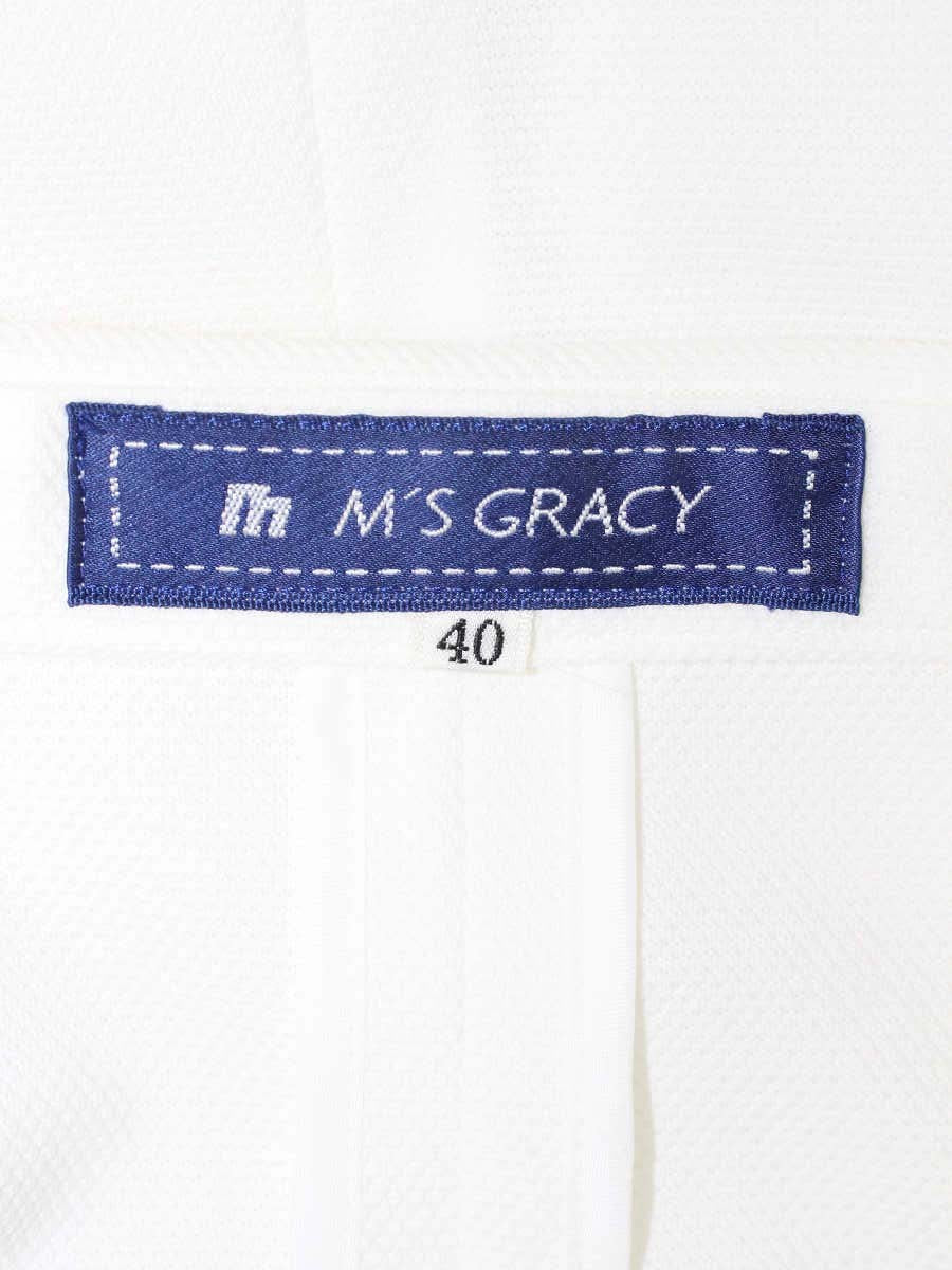 エムズグレイシー 524110 ジャケット 40 ホワイト カメリア Wジップ 薄手 ITCUNTCH1SBE