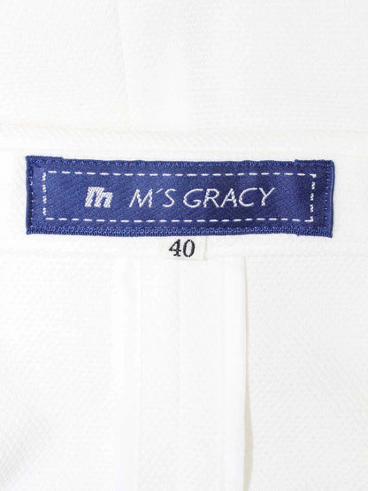 エムズグレイシー 524110 ジャケット 40 ホワイト カメリア Wジップ 薄手 ITCUNTCH1SBE