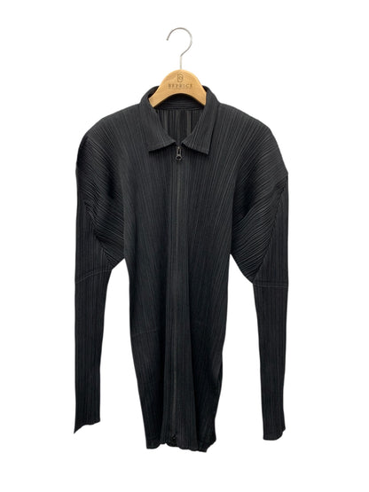 プリーツプリーズイッセイミヤケ P04-JD359 カーディガン 3 ブラック ダブルジップ ITGYB03TL8Y4