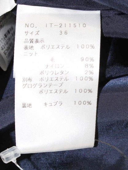 エムズグレイシー ネイビーxグリーンチェックワンピース 211510 36 ネイビー ITDL46Z0UDS4