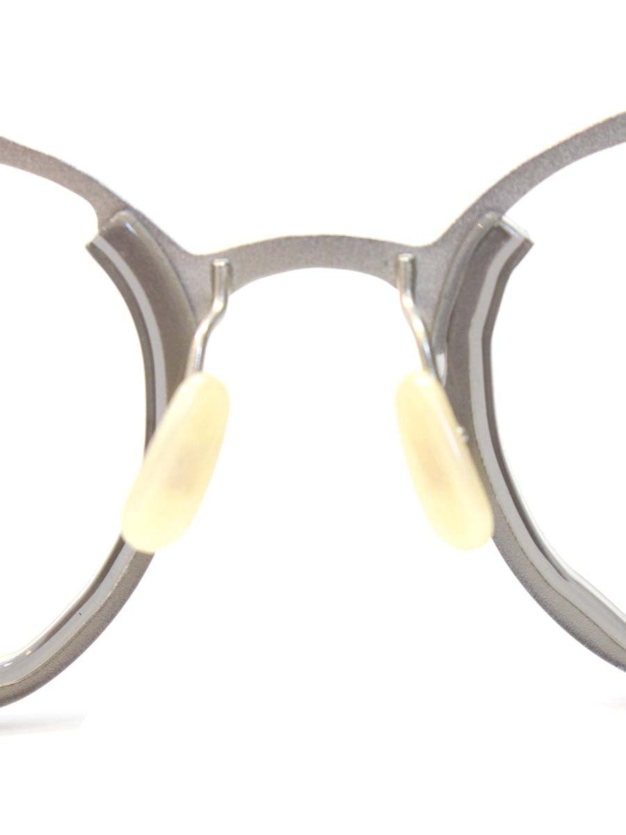マサヒロマルヤマ monocle MM-0055 メガネ No.3 Clear gray / Silver アシンメトリー コンビフレーム フルリム ボストンシェイプ ITV9NGV7RRKM