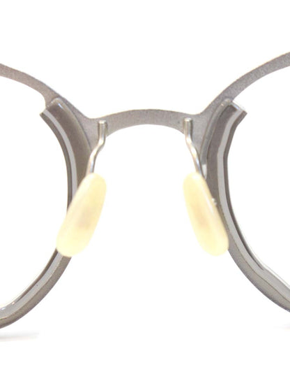 マサヒロマルヤマ monocle MM-0055 メガネ No.3 Clear gray / Silver アシンメトリー コンビフレーム フルリム ボストンシェイプ ITV9NGV7RRKM