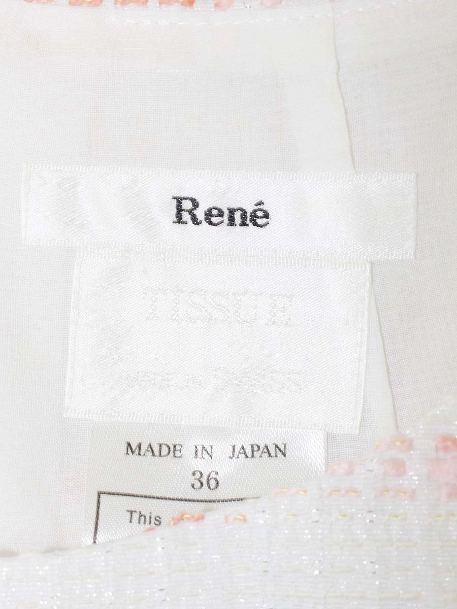 ルネ 6616520 ワンピース 36 ホワイト TISSUE ツイード ITMQMK5ONFWQ