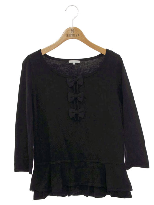 トゥービーシック W5N07-442-09 ニット 3 ブラック 3連リボン ボートネック IT9EVINZT7IW 【SALE】