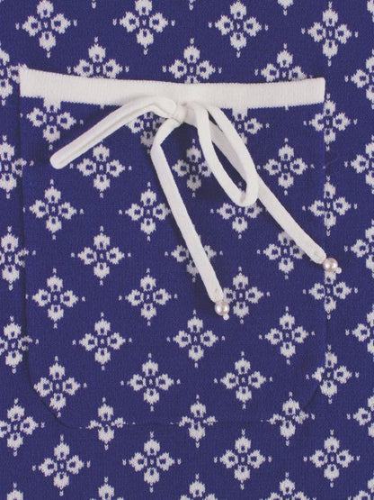 スーパービューティー ワンピース 42 ブルー フェイクパール ノーカラー リボン ITBTB1ATG8U4