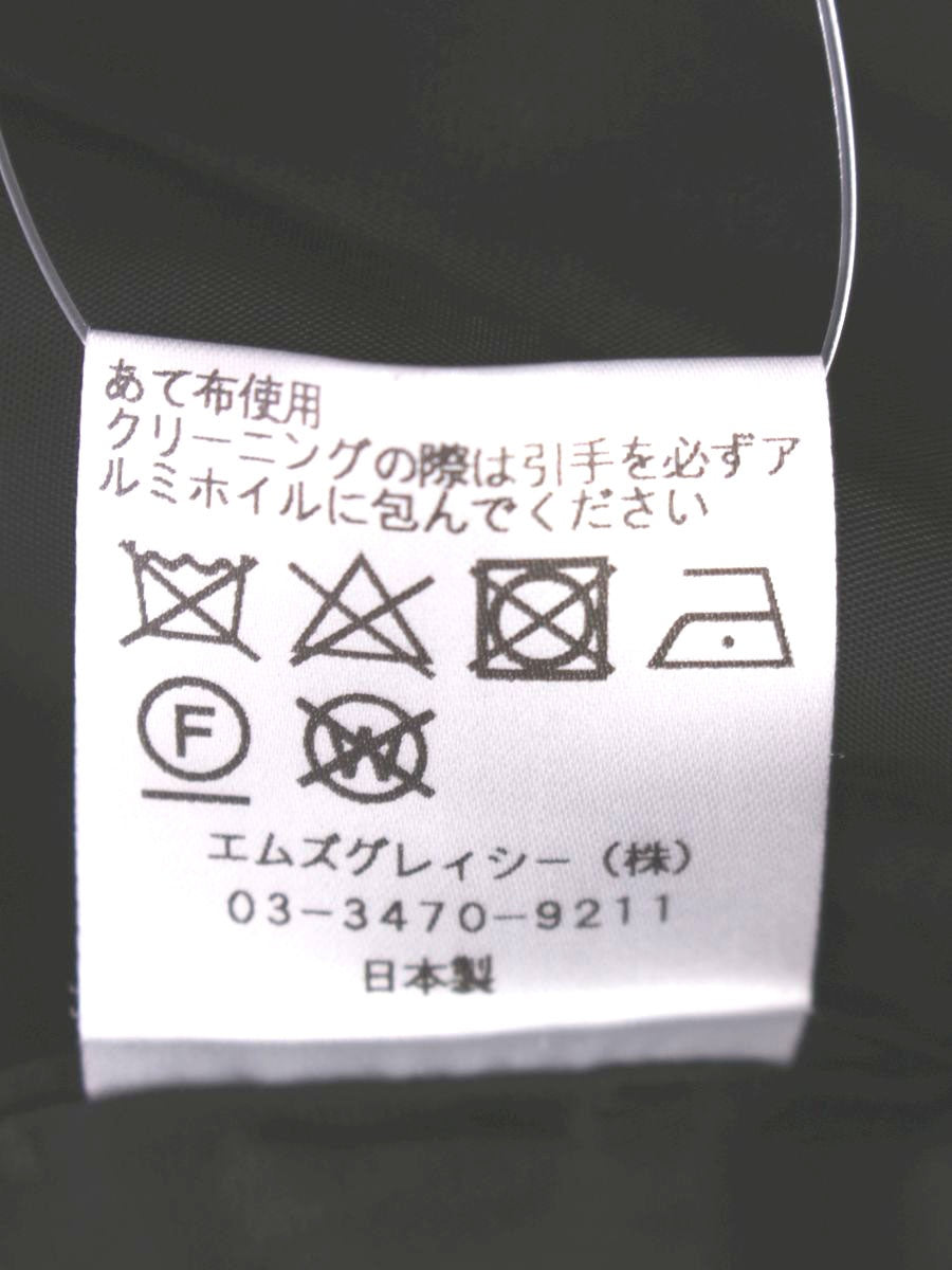 エムズグレイシー 724704 ジャケット 38 ブラック カメリア ジップアップ 袖レース IT8ZHU2FG7C6