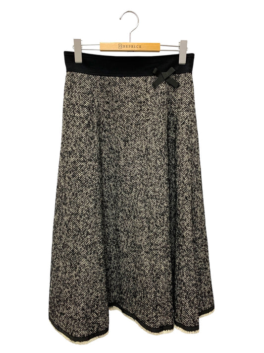 エムズグレイシー 417618 スカート 40 ブラック ツイード ウール ITJO9O741HN5