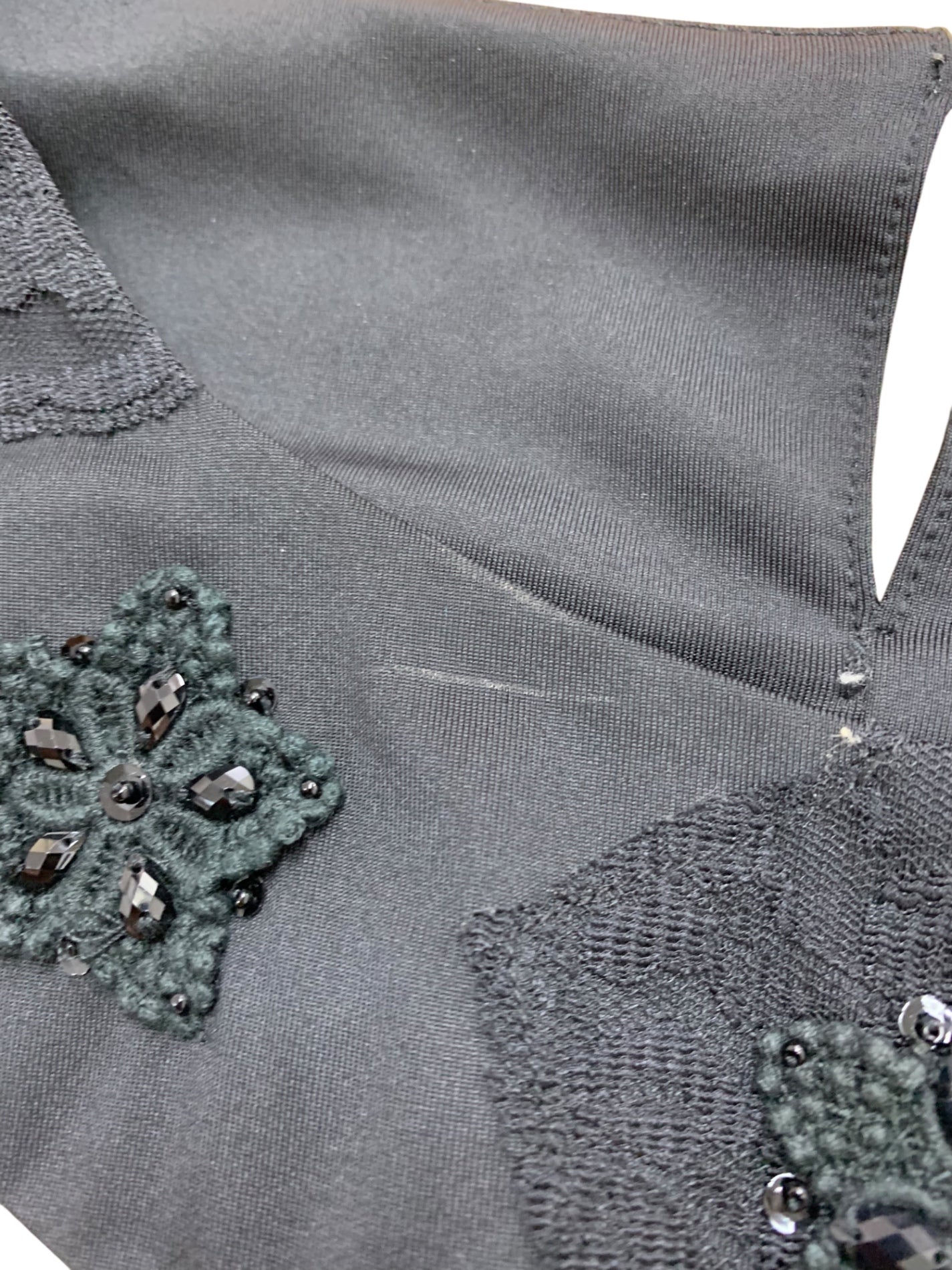 スーパービューティー ワンピース 42 ブラック 花 ビジュー レース ITE5TAMW4YXS 【SALE】