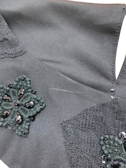 スーパービューティー ワンピース 42 ブラック 花 ビジュー レース ITE5TAMW4YXS 【SALE】