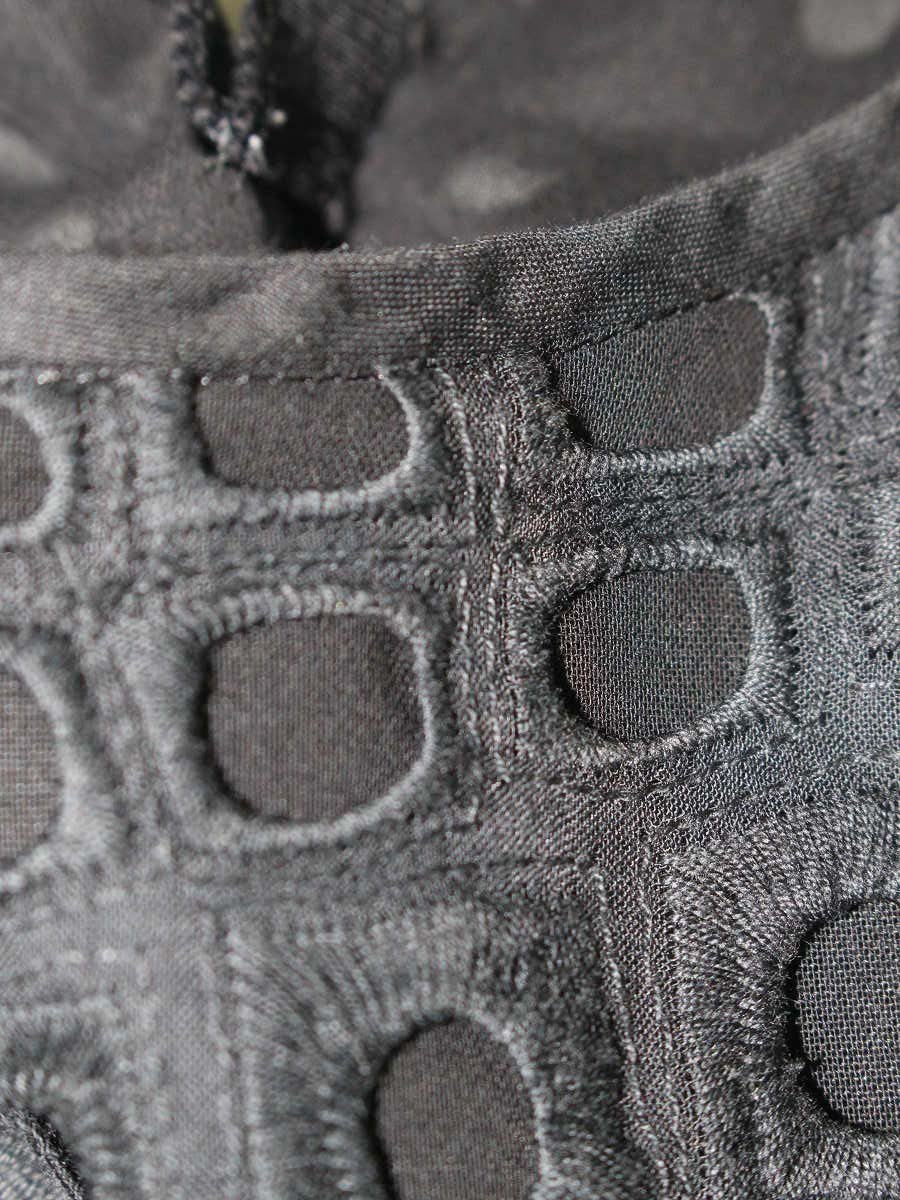 ドゥロワー 6599-299-2136 カットソー 38 ブラック カットワーク メッシュ IT00AUYB9QBO