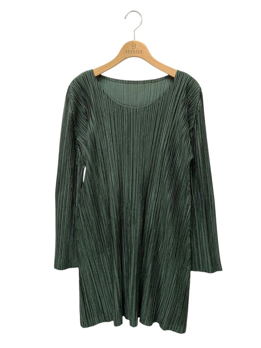 PLEATS PLEASE プリーツプリーズイッセイミヤケ ワンピース PP33-JT207 長袖 カーキグリーン 3 ITNKV0C68FP4