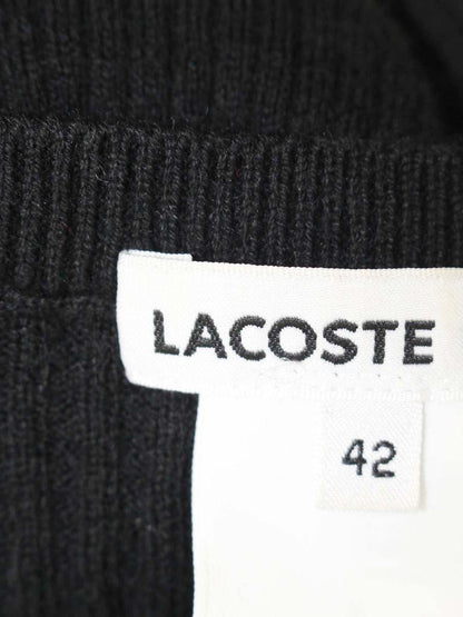 ラコステ AF2882 ニット 42 ブラック カシミヤ混 サイドボタン プレート ITM0DQ0L9HOC