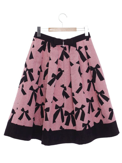 エムズグレイシー 917515 スカート 40 ピンク リボン タック ITM4LHYZWNK0