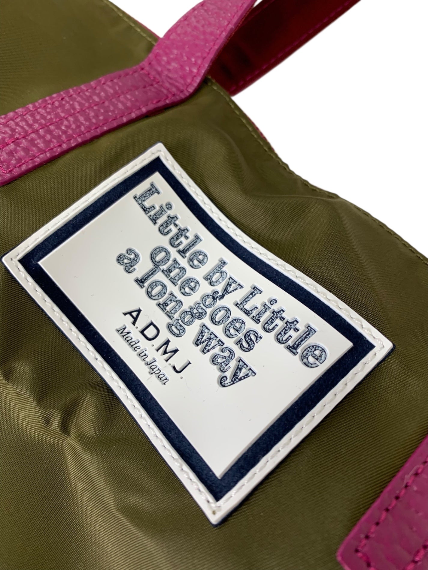 エーディーエムジェイ トートバッグ カーキグリーン ポケッタブル ナイロン レザー ITDZ3KOPIVWN