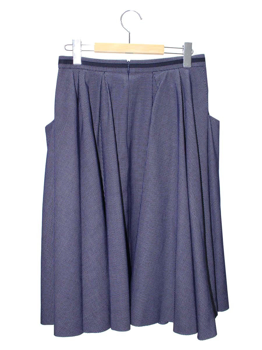 フォクシーブティック Skirt French Chic 37669 スカート 42 ネイビー タックフレア ITHRJGN4MFFC