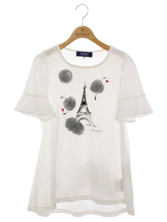 エムズグレイシー エッフェル塔モチーフチュニックカットソー 415327 38 ホワイト ITF34TMG9NY8