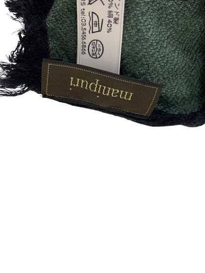 マニプリ スカーフ グリーン マルチカラー 猫 アニマル柄 シルク IT2R32YNKBUS