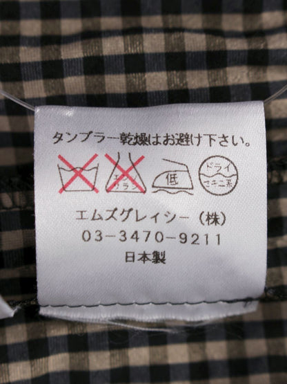 エムズグレイシー 421344 ワンピース 38 ベージュ/ブラック ギンガムチェック バックジップ ITJMYD3KLCPS