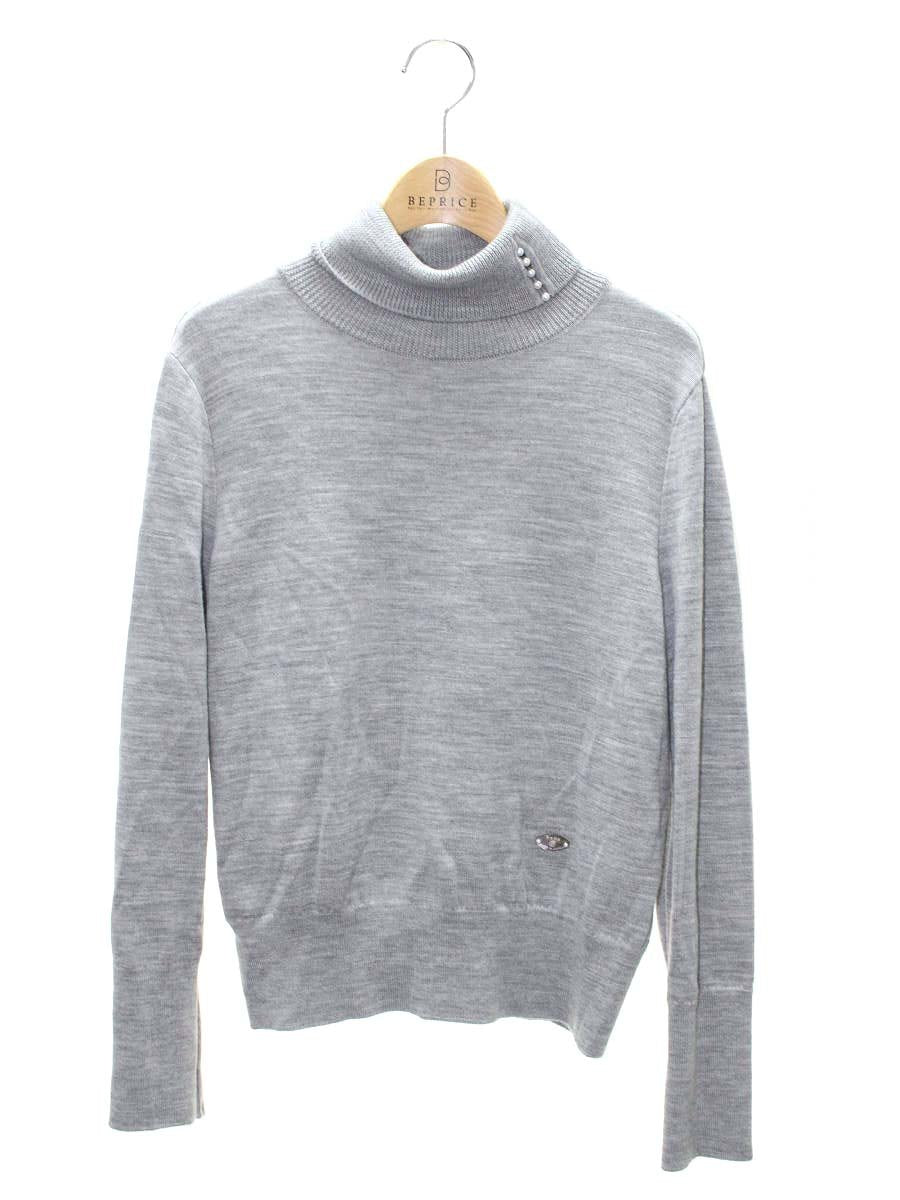 古着 Rene basic ルネベーシック 日本製 半袖 ニット 34 ブルー