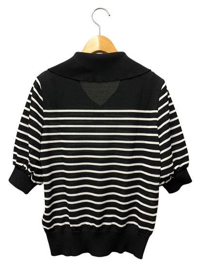 ルネ 5232080 ポロシャツ 36 ブラック ボーダー パフスリーブ IT20HY4GLVJ4 【SALE】