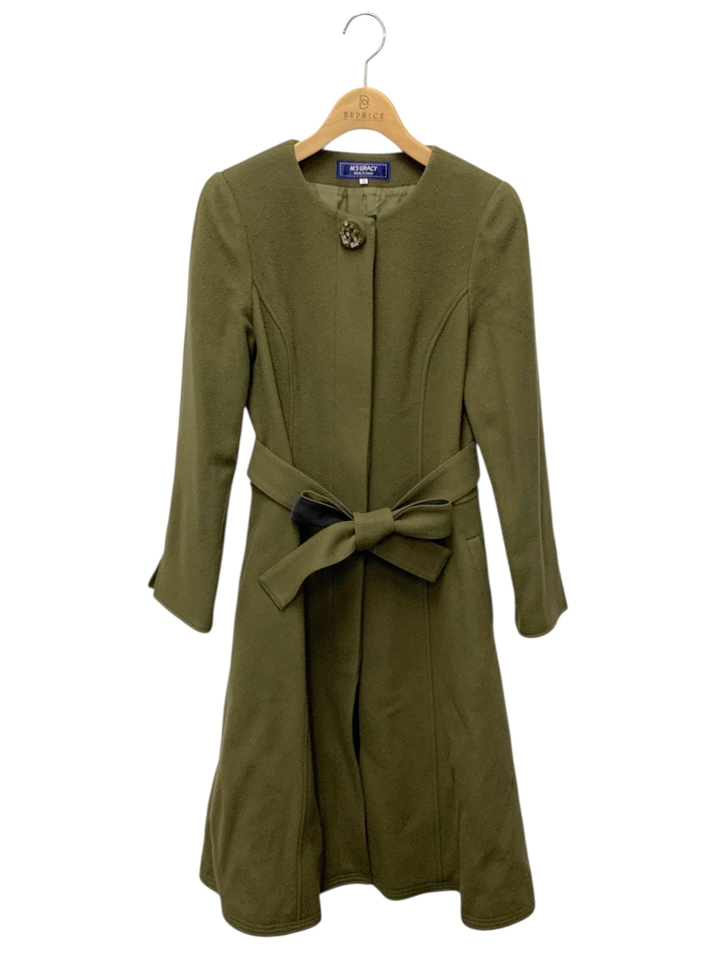 エムズグレイシー 729535 コート 38 カーキグリーン ウール IT1YPRT7XC64