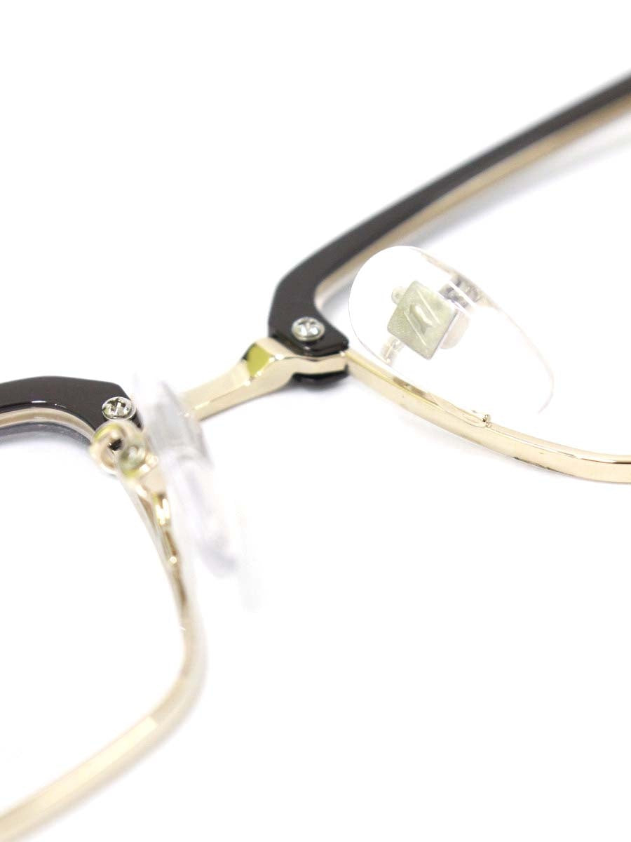 ゴールドファイル GPE-5013 メガネ ブラック/ゴールド/ブラウン コンビフレーム フルリム サーモントブロー ITC8TAV7CTU0