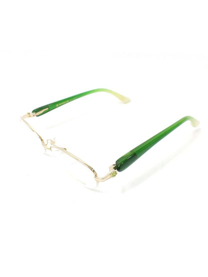 中村勘三郎 KN-2626(C-2) グリーン/ゴールド シープホーン メタルコンビ ハーフリム オーバル 天然ペリドット ITDQG3JZ7JKQ