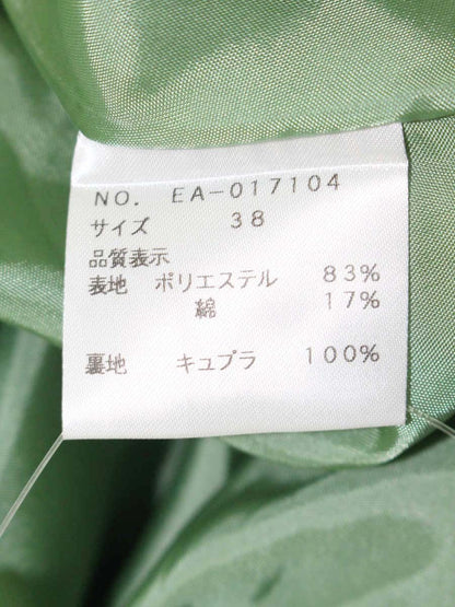 エムズグレイシー 017104  スカート 38 グリーン タック フレア ITNZX51VFIAI 【SALE】