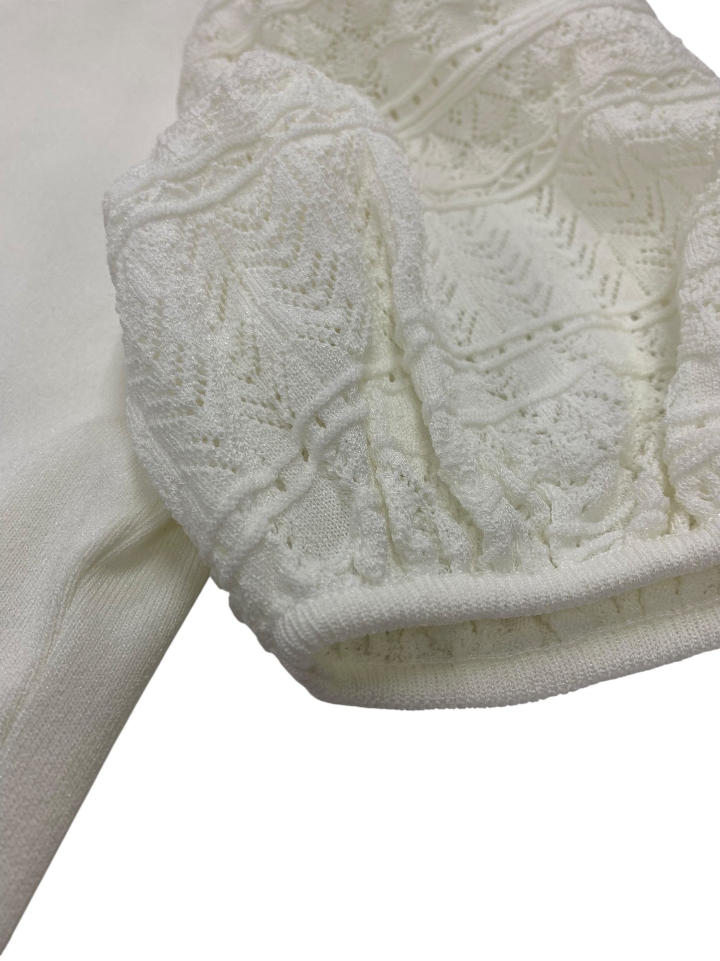 ルネ 632254 カーディガン 34 ホワイト ジップアップ パフスリーブ ITIBC98WW1H4