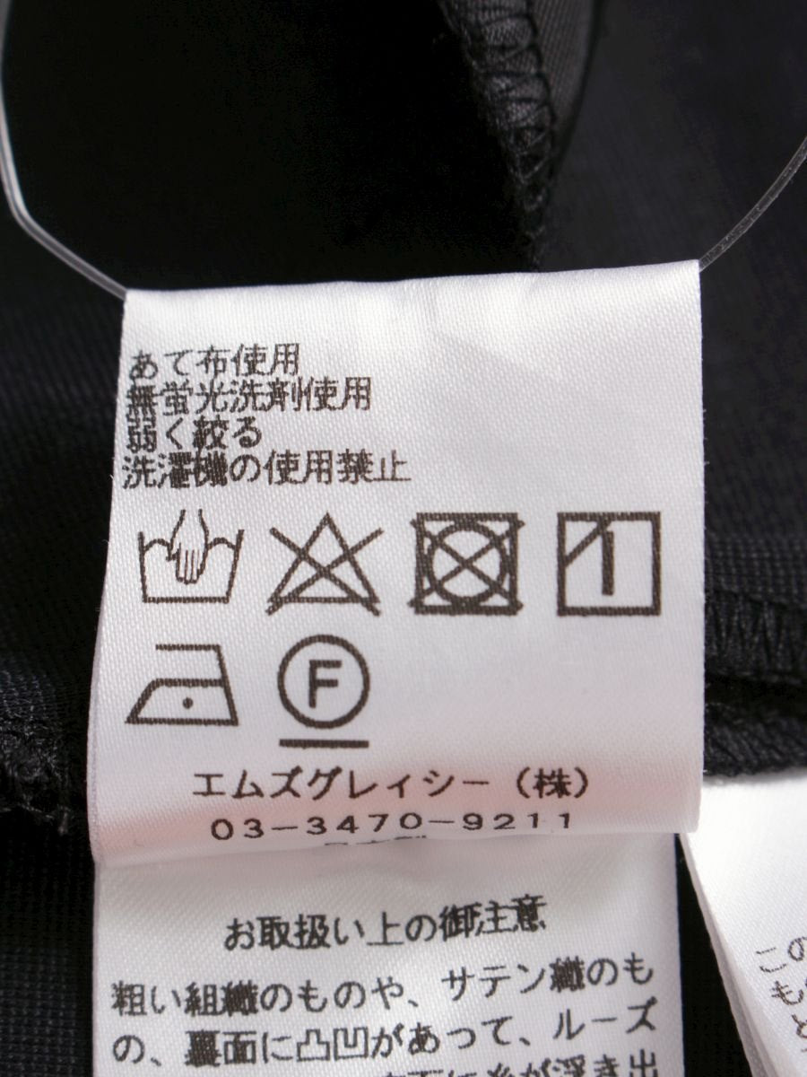 エムズグレイシー 011512 ワンピース 38 ブラック 袖リボン ステッチ ITE0BGX65ZRO