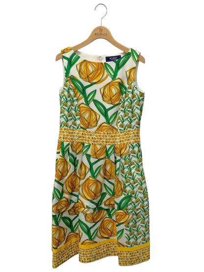 エムズグレイシー フラワーパターンミックスドレス 111330 ワンピース 38 イエロー ITP2G6NVCC40