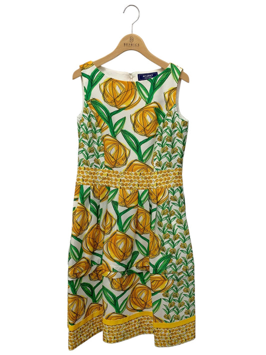 エムズグレイシー フラワーパターンミックスドレス 111330 ワンピース 38 イエロー ITP2G6NVCC40