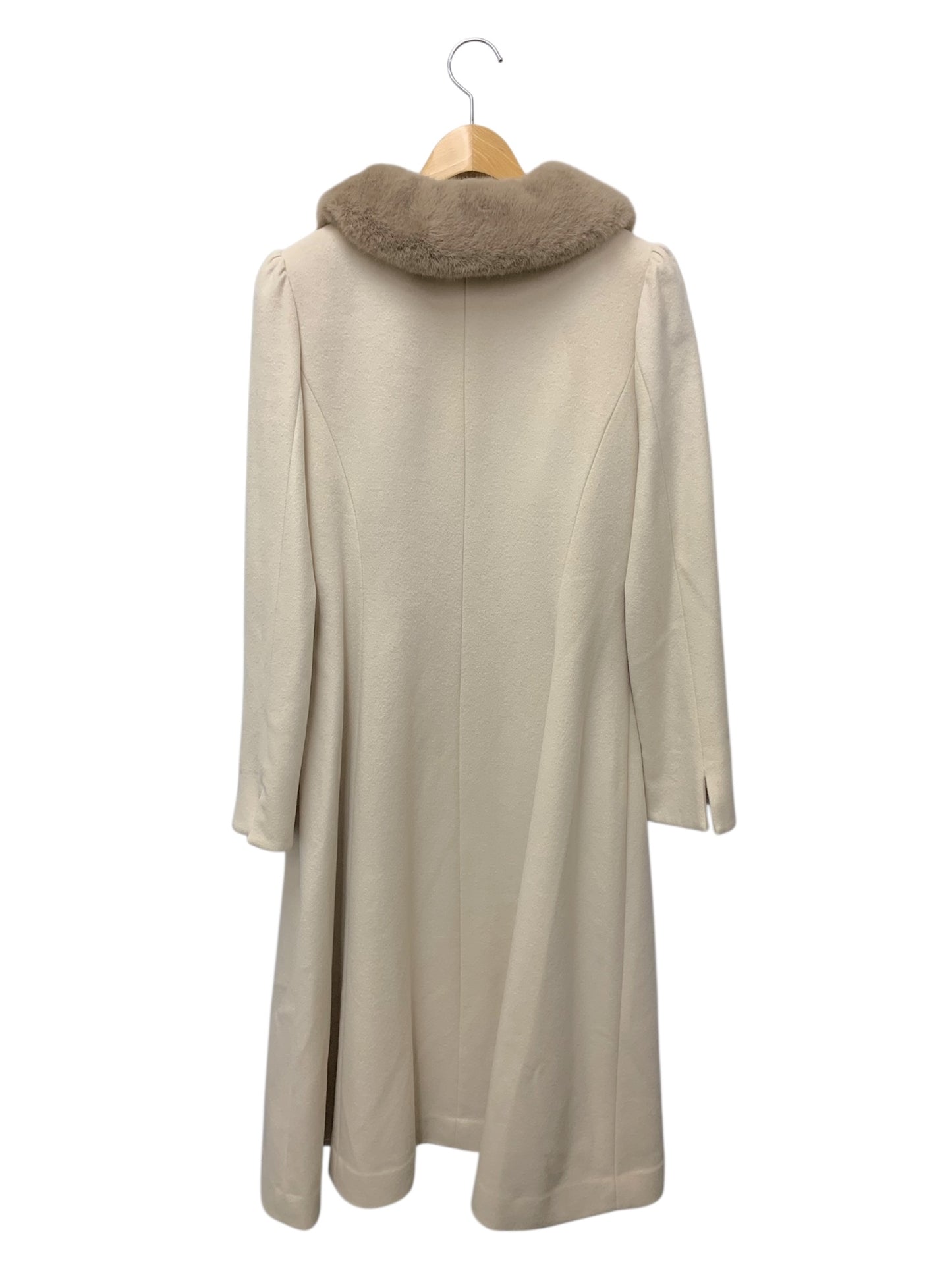 エムズグレイシー スーパー120ドレスコート 219613 コート 40 ベージュ  フェイクファー ウール 2way ダブルジップ IT9G21XUCJPS