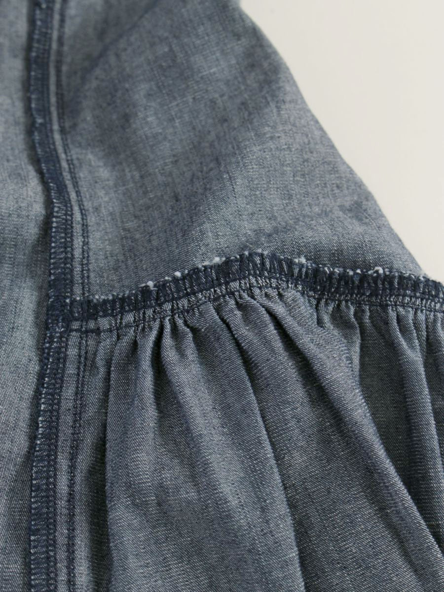 エムズグレイシー 421347 ワンピース 38 ネイビー デニム カメリアジップ ITGPW1LQ31O8