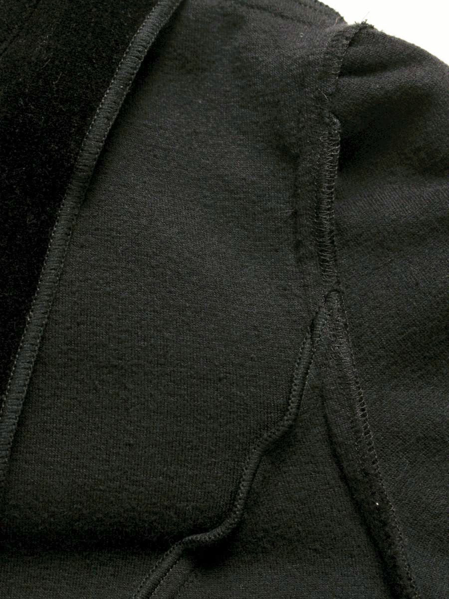 エムズグレイシー 014508 パーカー 38 ブラック フラワージップ フリル ベロア IT4WR1ILGB46